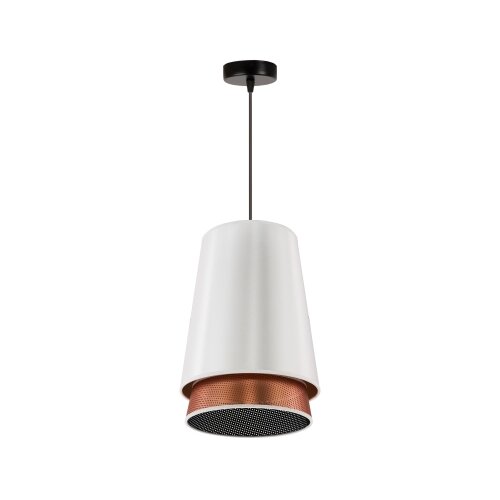  Duolla - Visilica na sajli BELL SHINY 1xE27/15W/230V &amp;Oslash; 25 cm bela/bakrena Slike