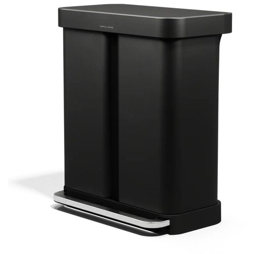 Simplehuman Mat črn jeklen ko&amp;scaron; za smeti 34+24 l za ločevanje odpadkov/s pedalom &amp;ndash; Slike