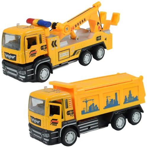 Magic Toys Mestni tovornjak: Vlečni gradbeni tovornjak v dveh različicah 14cm Cene