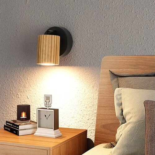  Brilagi - Zidno spot svetlo MODERN WOOD 1xGU10/8W/230V drvo/crna Slike