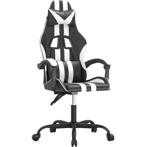 vidaXL Vrtljiv gaming stol črno in belo umetno usnje, (21377500) Cene