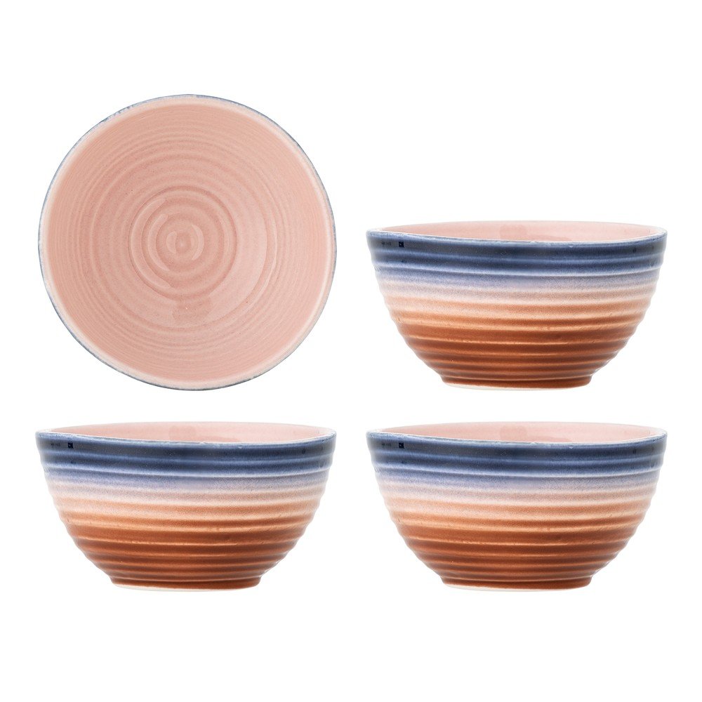 Bloomingville Modre/oranžne keramične skledice v kompletu 4 ks za juho 350 ml Tatum &ndash; Cene