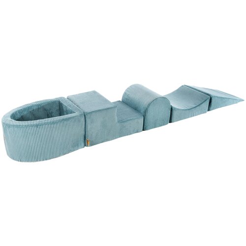MeowBaby 4-delni penasti igralni komplet ® Foam Playground z okroglim bazenom, brez žog, estetski, velvet, turkizna, (21333696) Cene
