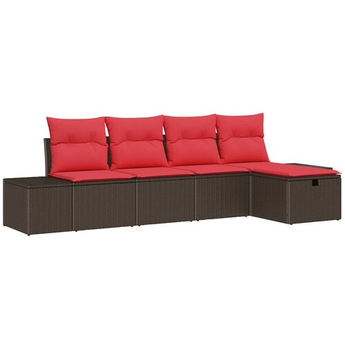 vidaXL Vrtna sedežna garnitura 5 pcs Rjava 55 x 62 x 69 cm Poly ratan, (5000020554) Cene