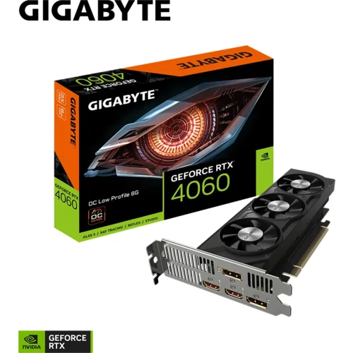  Grafična kartica GIGABYTE GeForce RTX 4060 OC Low Profile 8G, 8GB GDDR6, PCI-E 4.0