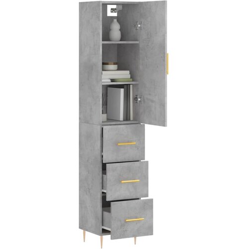  Visoka komoda siva betona 34,5x34x180 cm od konstruiranog drva Slike