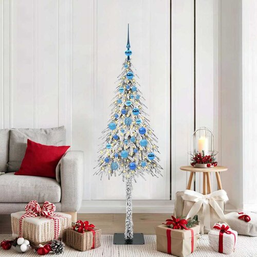  Božićno drvce s 150 LED svjetlima Bijelo 150 cm PE i čelik Slike