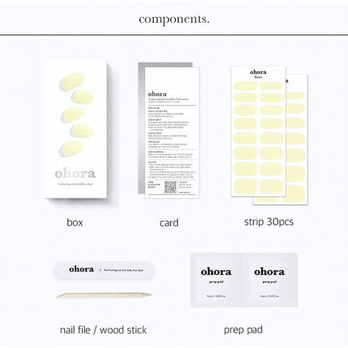 OHORA Semi Cured Gel Nail Strips N Lemon Sugar nalepke za nohte odtenek NB-001-G 1 kos Slike