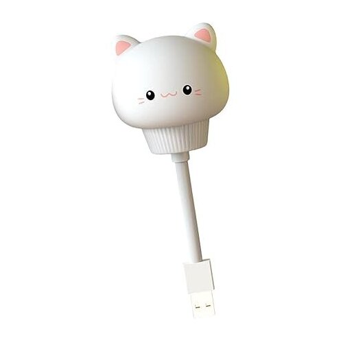  Noćna lampa za dečiju sobu Maca, USB, Bela Slike