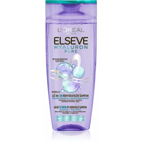 L'Oréal Paris Elseve Hyaluron Pure vlažilni šampon za mastno lasišče in suhe konice 250 ml