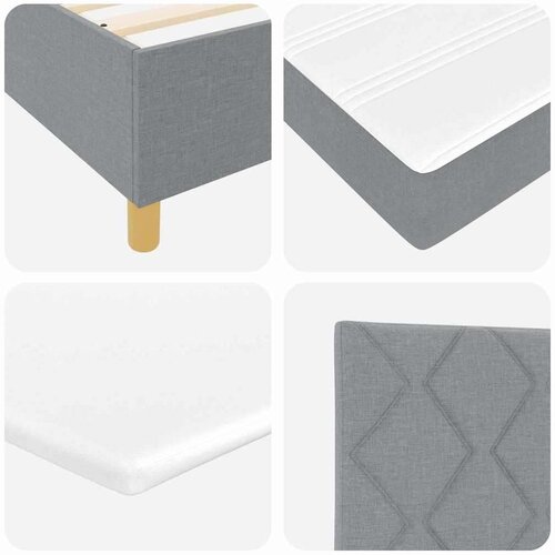 VidaXL Boxspring - Krevet s oprugama s madracem Svjetlosiva 140 x 190 cm tkanina Slike