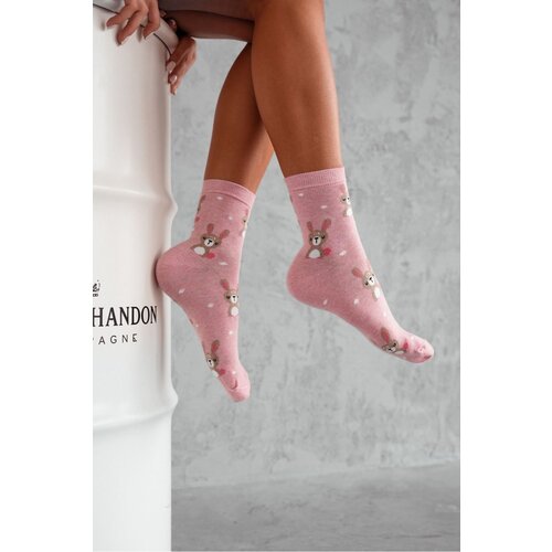 Milena Women&amp;#039;s Socks Rabbits And Dots Pink Slike