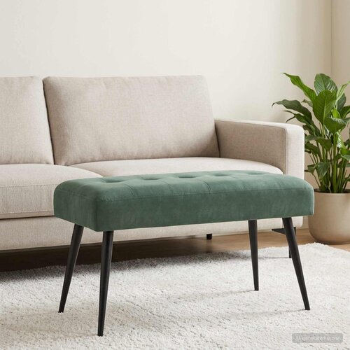  Klupa s gumbastim tkanjem Morska zelena 80 x 40 x 46 cm Bar&amp;scaron;un Slike