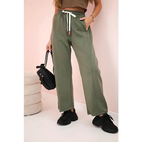 Kesi Włoski Butter trousers tied at the waist khaki