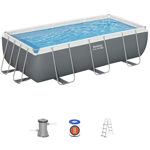 Bestway Bazen sa čeličnim okvirom Steel Pro MAX (Siva, 6.478 l) Cijene