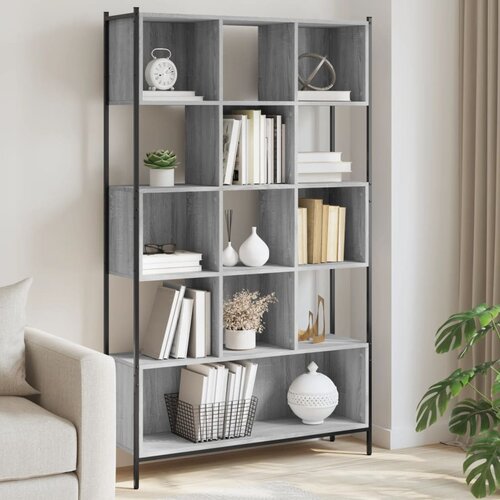 VidaXL Knjižna omara siva sonoma 102x28x172 cm inženirski les Slike