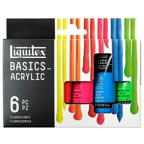 LIQUITEX Set akrilnih barv Liquitex Basics (fluorescentne, 6 x 22 ml)