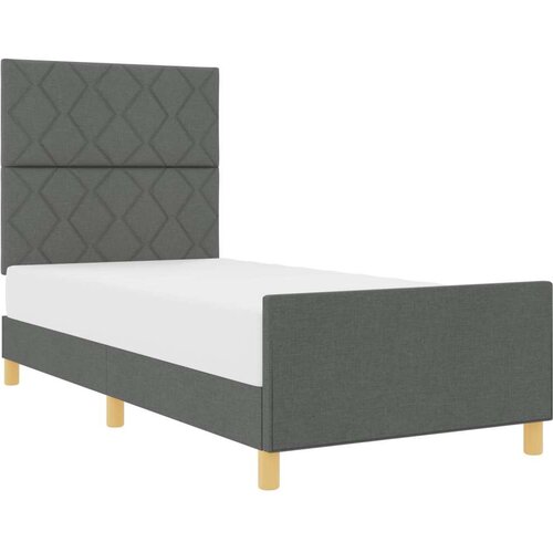 VidaXL Krevetna konstrukcija Tamno siva 90x200 cm Tkanina Slike