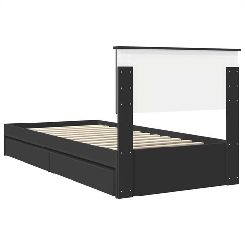  Krevet s od storage Crna 90 x 190 cm Konstruirano drvo Slike