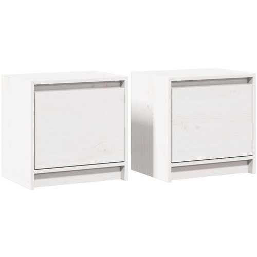 Maison Chic Dvo delni komplet Nočne omarice - Nočne mize bela 40x30,5x40 cm trdna borovina, (21688883) Cene