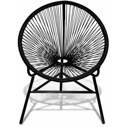  okrugla stolica poliratan crna