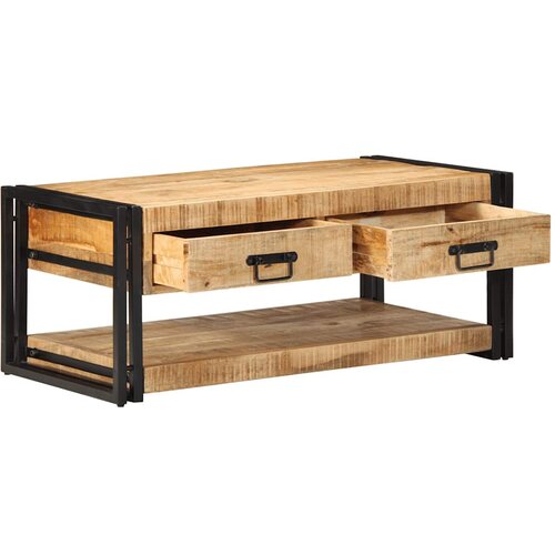 Maison Chic Kava miza - kavna mizica - Nizka mizica 90x50x38 cm Masivni neobdelan les Mango, (21753417) Slike