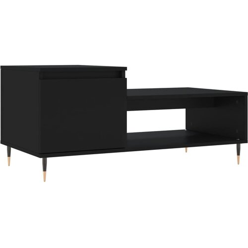 Maison Chic Klubska mizica - kavna mizica - Nizka mizica Črna 100x50x45 cm inženirski les, (21754285) Cene