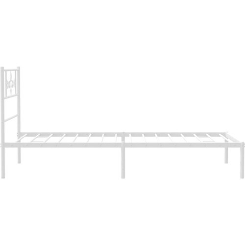 vidaXL Metalni okvir za krevet s uzglavljem bijeli 75x190 cm Cene