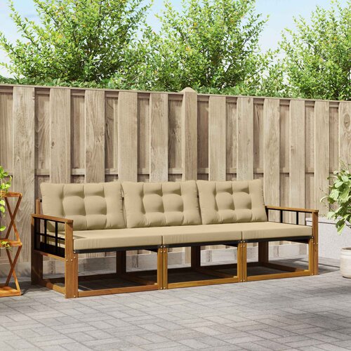  Set vanjskih sofa 3 kom. Prirodna i bež Slike