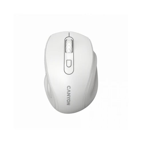 Canyon 6 buttons wireless 2.4Ghz mouse, MX8650A Sensor, DPI up to 1600,Injection case, 3 M life times left and right switches, 2xAAA battery, ABS material, Size: 105x71x40mm, Weight: 59g, whi Slike