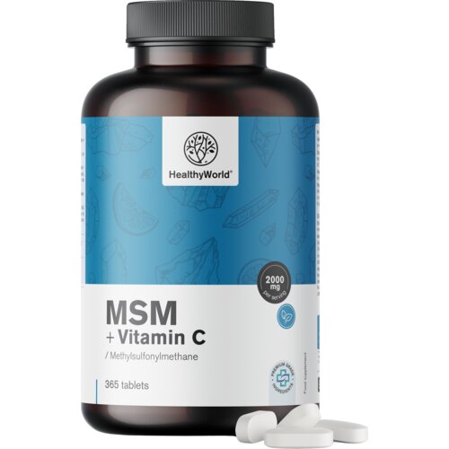 MSM 2000 mg + Vitamin C - 365 tabl. Slike