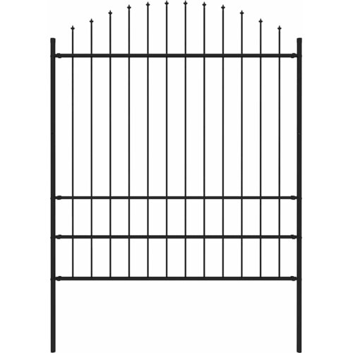 Vrtna ograda Woerden s vrhom koplja čelik 170x200 cm crna Cene