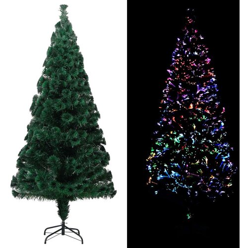 vidaXL umjetno božićno drvce sa stalkom zeleno 210 cm optička vlakna Cene