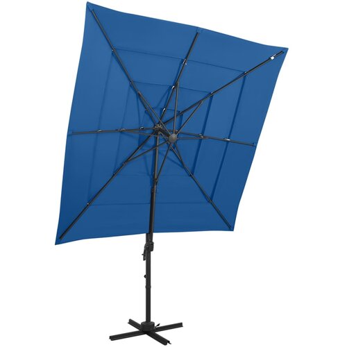  Vrtni suncobran s 4 razine i stupom 250 x 250 cm azurnoplavi Cijene