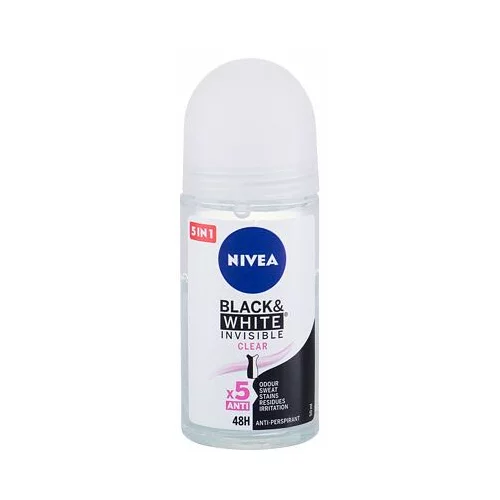 Nivea Black & White Invisible 48h roll-on antiperspirant 50 ml za ženske