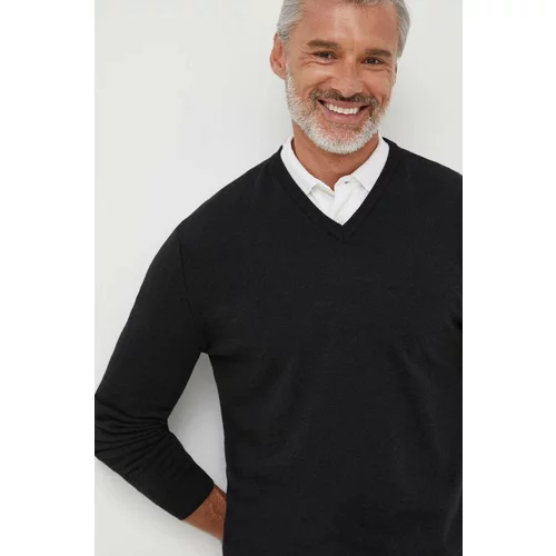 United Colors Of Benetton Volnen pulover moški, črna barva