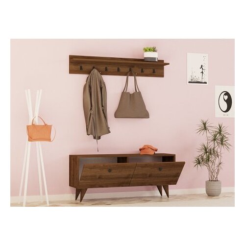 Hanah home Hall Stand zidni čiviluk Rupa Walnut Cene