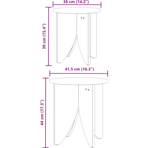  Set stolića za kavu 2 pcs Vo&amp;scaron;tano smeđa Čvrsta borova drva Slike
