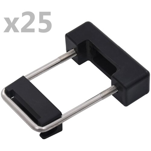  U-spojnik s plastikom za stupove ograde 60 x 40 mm 25 setova Cene