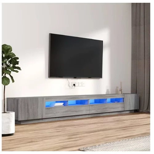  Komplet TV omaric LED 3-delni siva sonoma inženirski les