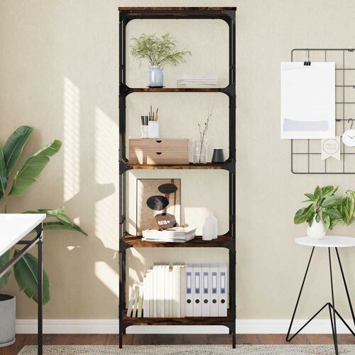  Regal za knjige s 5 razina boja hrasta 59 x 35 x 171 cm drveni Cene