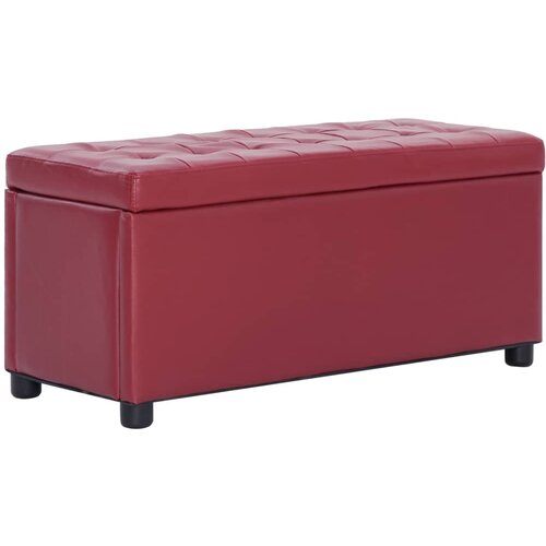 The Living Store Tabure s prostorom za shranjevanje 87,5 cm vinsko rdeče usnje - Tabure S Prostorom Za Shranjevanje, (21485996) Slike