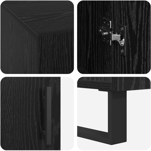  Stol Crni hrast Konstruirano drvo 140 x 50 x 75 cm Slike