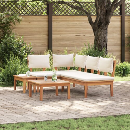 vidaXL Set vrtne klupe 4 pcs Smeđa i krem Za 2 osobe Srednja Cijene