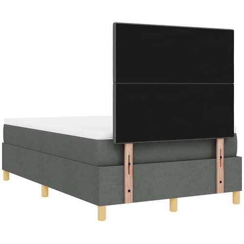 VidaXL Box Spring Krevet s madracem &amp;amp; LED Tamno siva 120x190 cm Tkanina Slike