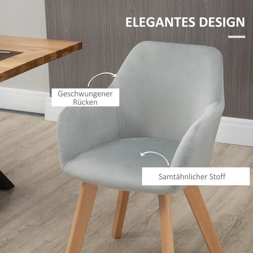  Set od 2 stolice blagovaonske stolice bar&amp;scaron;unasti izgled drvene noge 54 cm x 57 cm x 80 cm siva + prirodna boja Slike