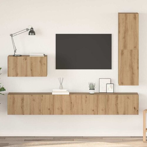 vidaXL Set TV komoda s ladicama s policom Zidne Ostalo s pohranom 4 pcs hrast artisan 30.5 x 30 x 110 cm Cijene