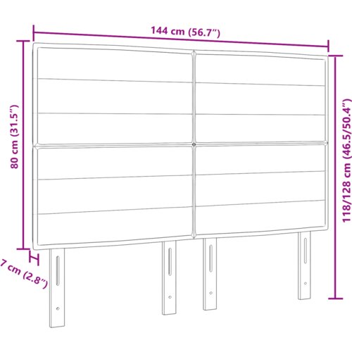  LED uzglavlje s linijama dizajna crno 72 cm tkanina Slike