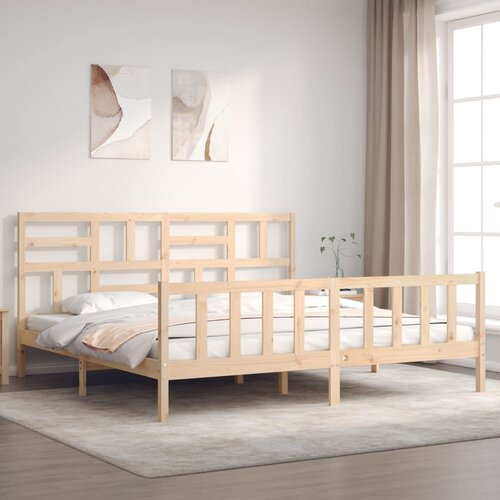 VidaXL Okvir kreveta bez madraca 200 x 200 cm od masivne borovine Slike