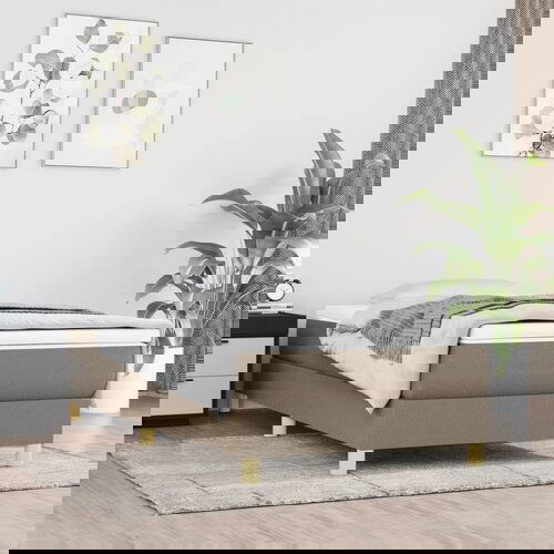 VidaXL Krevet s oprugama i madracem smeđesivi 80x200 cm od tkanine Slike